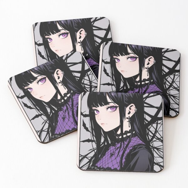 Item preview, Gothic Anime Girl Purple Eyes Dark Aesthetic designed and sold by AnimDream .