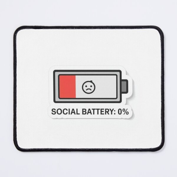 Item preview, Minimalist Retro Social Battery 0 Percent Empty designed and sold by MoodPeel_ .