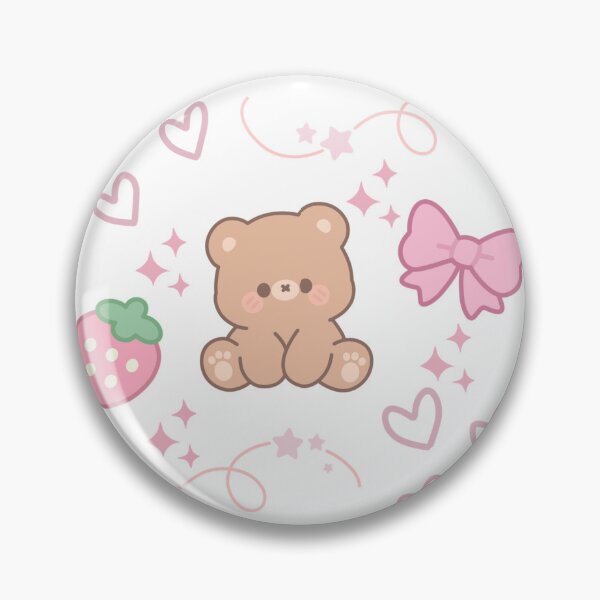 Item preview, Cute Kawaii Teddy Bear & Strawberry Coquette Pink Seamless Pattern designed and sold by Cheonsa.