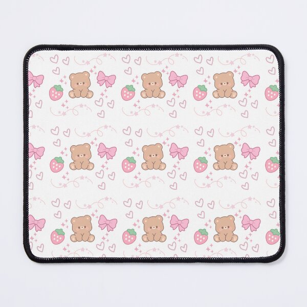 Item preview, Cute Kawaii Teddy Bear & Strawberry Coquette Pink Seamless Pattern designed and sold by Cheonsa.