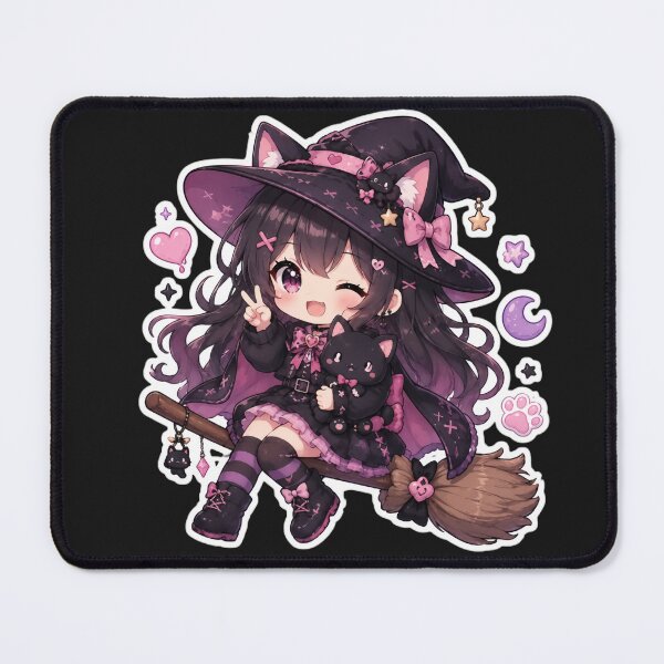 Item preview, Kawaii Witch Cat Girl Sticker designed and sold by PixelMood Stickers.