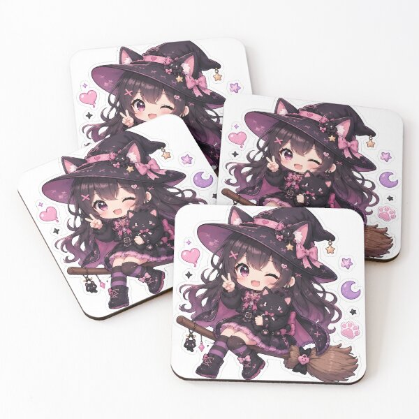 Item preview, Kawaii Witch Cat Girl Sticker designed and sold by PixelMood Stickers.