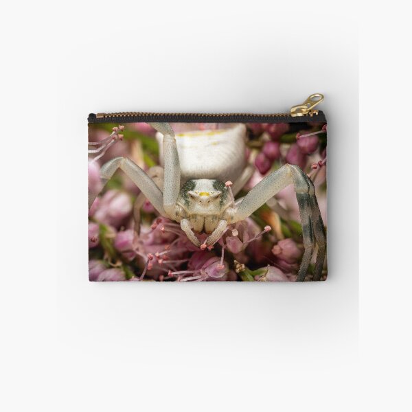 Item preview, Face to Face — White Crab Spider on Pink Flowers designed and sold by Rabee Khalil Photography.