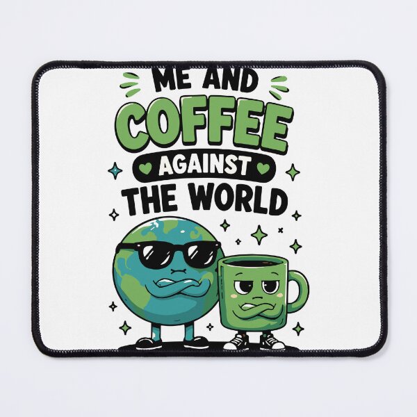 Item preview, Me And Coffee Against The World Funny Coffee Quote designed and sold by Gift Phrase Studio.