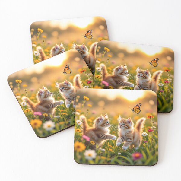 Item preview, Kittens in a Wild Flower Meadow designed and sold by Sharon Schwalbe.