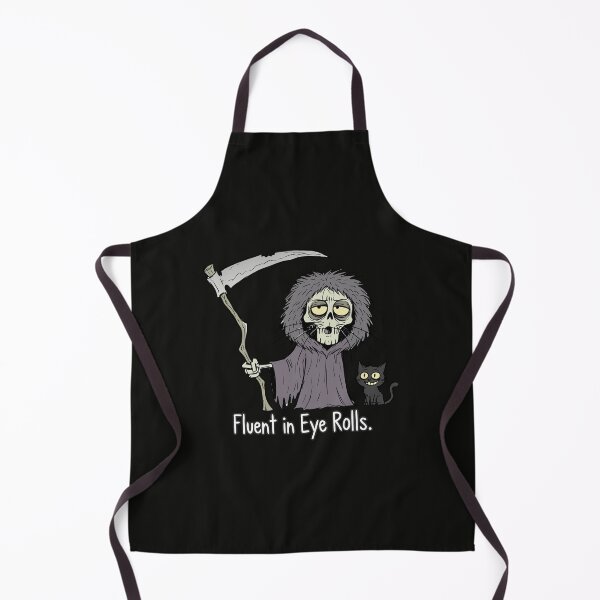 Item preview, "Fluent In Eye Rolls" Funny Sarcastic Grim Reaper Black Cat designed and sold by Cipher & Soul.