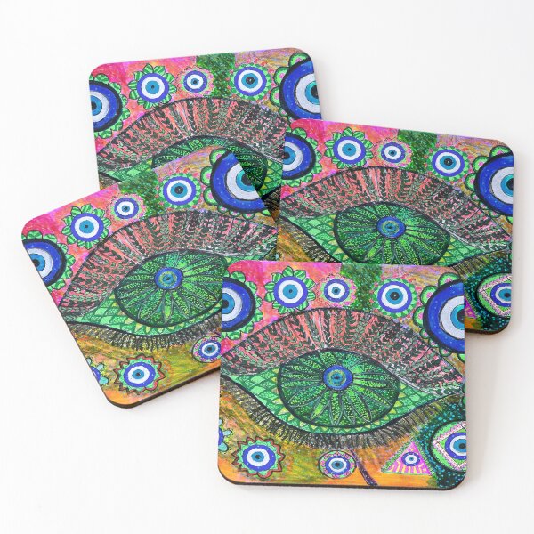 Item preview, Mystical Evil Eye Mandala Abstract Art designed and sold by Selena.m.studio.