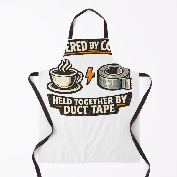 Item preview, Powered by Coffee Held Together by Duct Tape Dad Shirt designed and sold by CerealBoxInk.