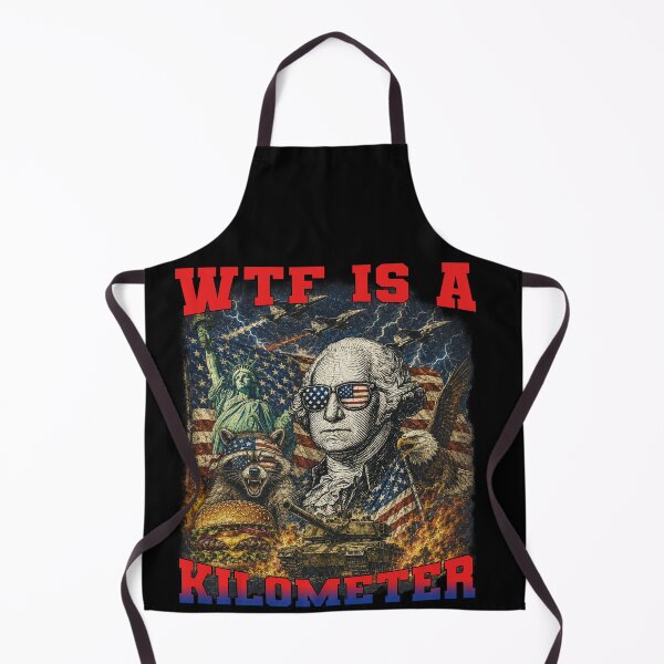 Item preview, WTF Is A Kilometer Funny George Washington Patriotic Raccoon Statue of Liberty 4th of July designed and sold by Youngkev-arts.