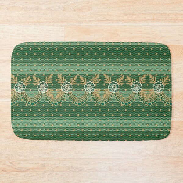 Item preview, Emerald & Gold Lace Floral Pattern designed and sold by Eejee-SK.
