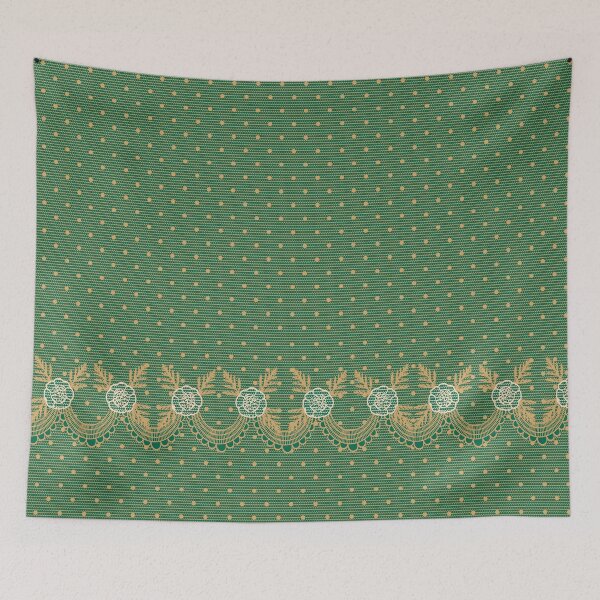 Item preview, Emerald & Gold Lace Floral Pattern designed and sold by Eejee-SK.