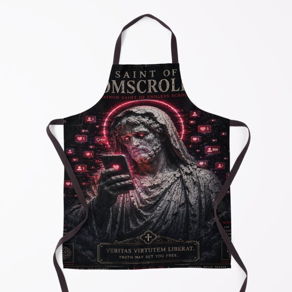 Item preview, Saint of Doomscrolling Stoic Statue Social Media Neon Gothic Funny designed and sold by NicheThreadCo.