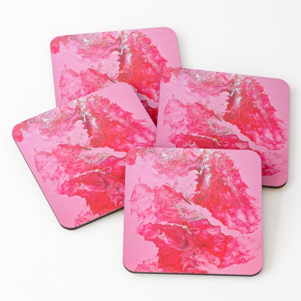 Item preview, Pink and red abstract painting  designed and sold by DardinieDesigns.