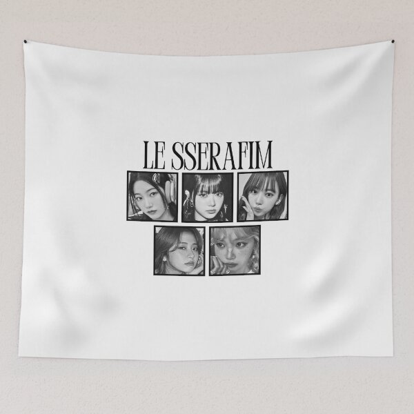 Item preview, Le Sserafimm Kpop Girl Group Black and White Collage Design designed and sold by AJUNICE STUDIO.