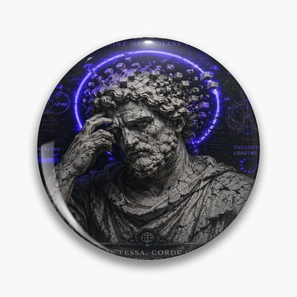 Item preview, Saint of Overthinking Stoic Statue Neon Gothic Anxiety Funny Gift designed and sold by NicheThreadCo.