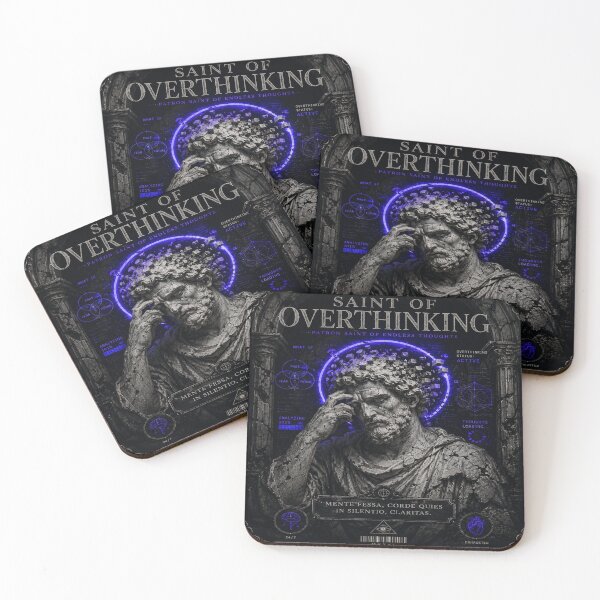 Item preview, Saint of Overthinking Stoic Statue Neon Gothic Anxiety Funny Gift designed and sold by NicheThreadCo.