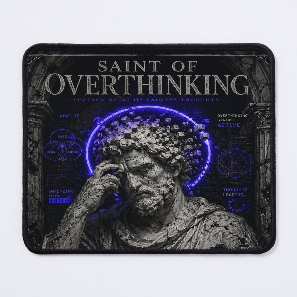 Item preview, Saint of Overthinking Stoic Statue Neon Gothic Anxiety Funny Gift designed and sold by NicheThreadCo.