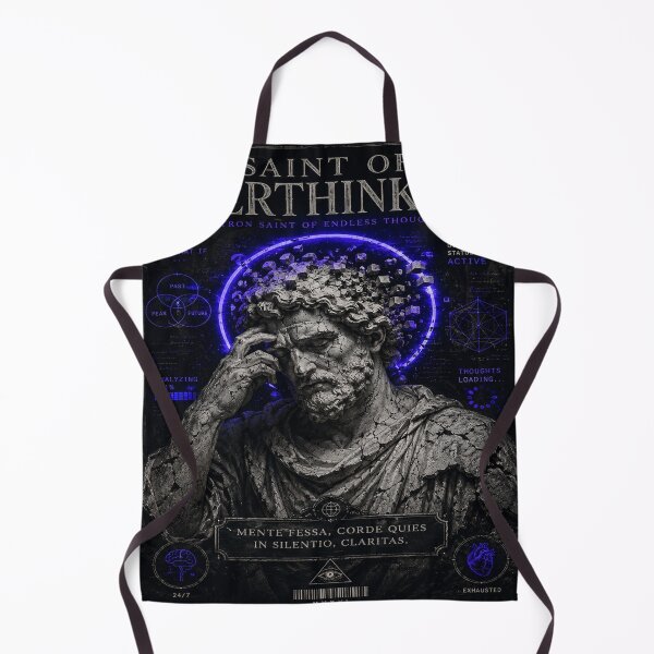 Item preview, Saint of Overthinking Stoic Statue Neon Gothic Anxiety Funny Gift designed and sold by NicheThreadCo.
