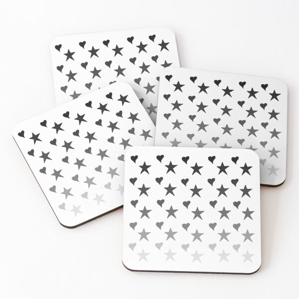 Item preview, Black grey Hearts and Stars designed and sold by Leapingdoe.
