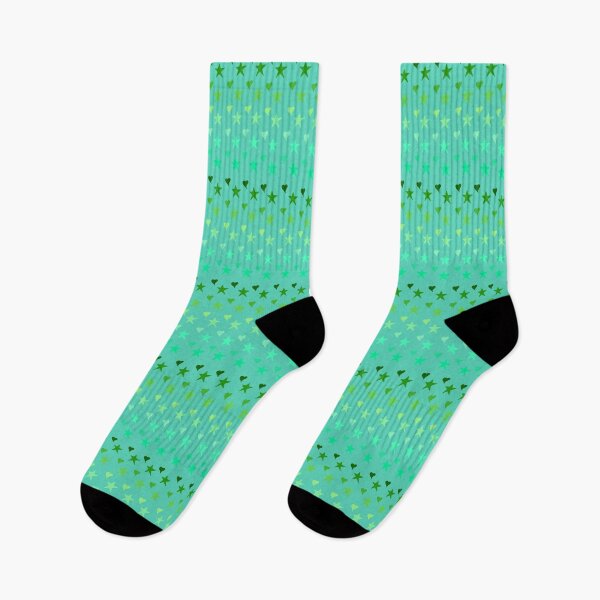 Item preview, Green Teal Hearts and Stars designed and sold by Leapingdoe.