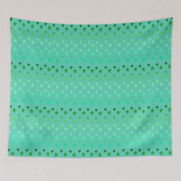 Item preview, Green Teal Hearts and Stars designed and sold by Leapingdoe.