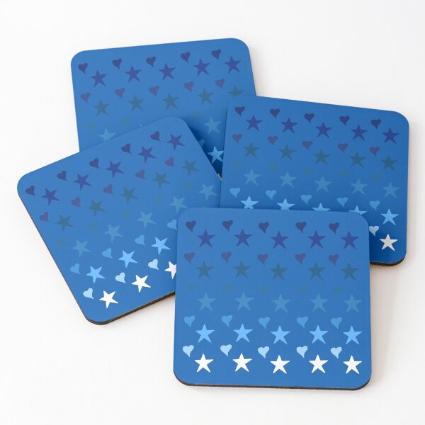 Item preview, Coastal Blue Hearts and Stars designed and sold by Leapingdoe.