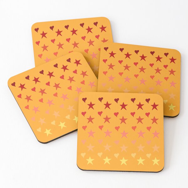 Item preview, Sunrise Red Hearts and Stars designed and sold by Leapingdoe.