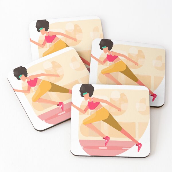 Item preview, Energetic Summer Runner Girl Flat Vector Illustration designed and sold by M1144.