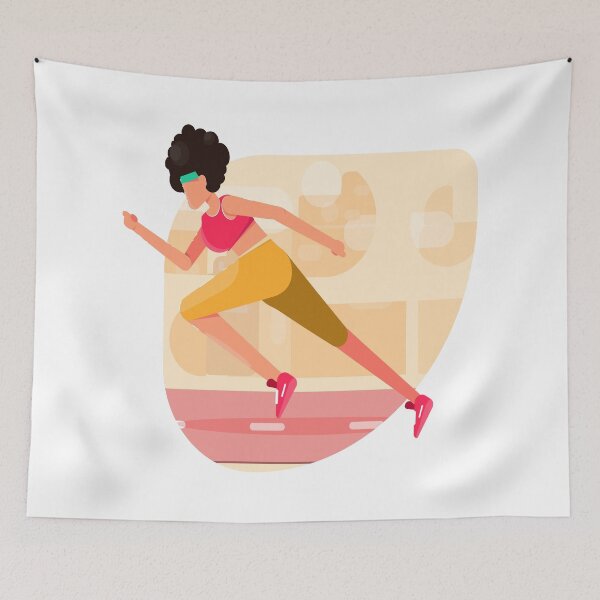 Item preview, Energetic Summer Runner Girl Flat Vector Illustration designed and sold by M1144.