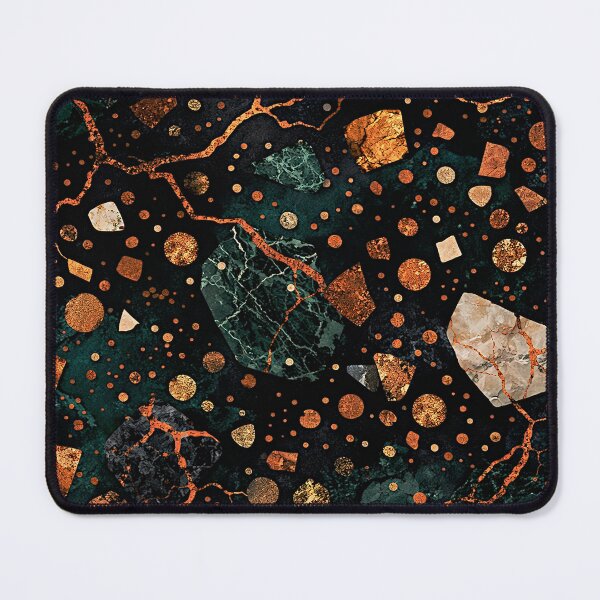 Item preview, Emerald Veins & Golden Fractures – Luxe Abstract Mineral Pattern designed and sold by LuxuryApparels.