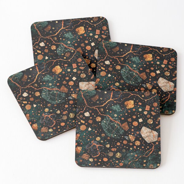 Item preview, Emerald Veins & Golden Fractures – Luxe Abstract Mineral Pattern designed and sold by LuxuryApparels.