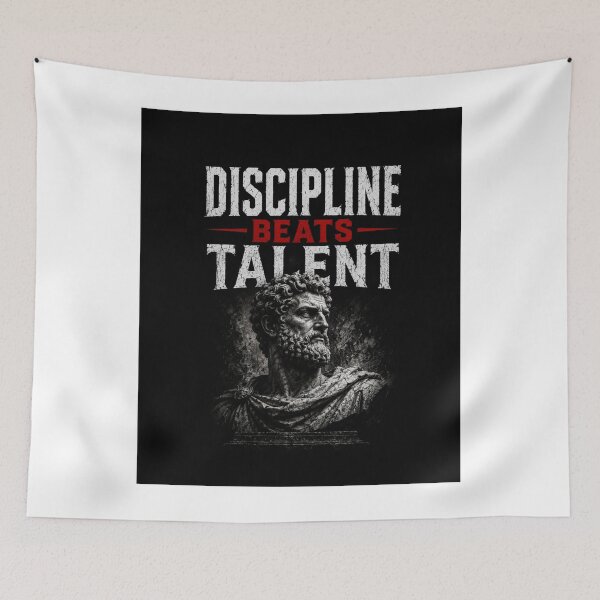 Item preview, Discipline Beats Talent Stoic Motivation Design designed and sold by IronDiscipline90.