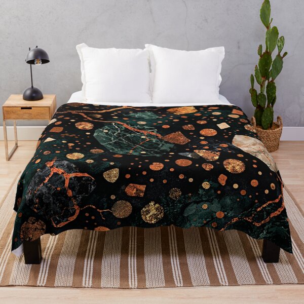 Item preview, Emerald Veins & Golden Fractures – Luxe Abstract Mineral Pattern designed and sold by LuxuryApparels.