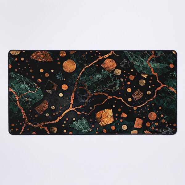 Item preview, Emerald Veins & Golden Fractures – Luxe Abstract Mineral Pattern designed and sold by LuxuryApparels.