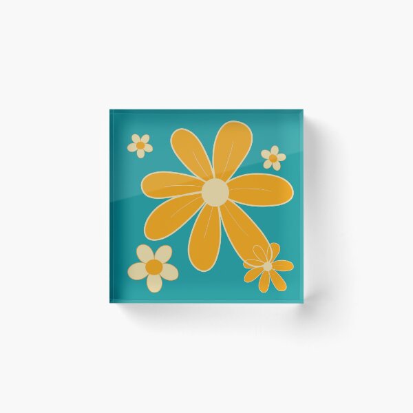 Item preview, Turquoise Field with yellow Flowers 96 designed and sold by StefanStudioArt.