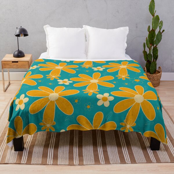 Item preview, Turquoise Field with yellow Flowers 96 designed and sold by StefanStudioArt.