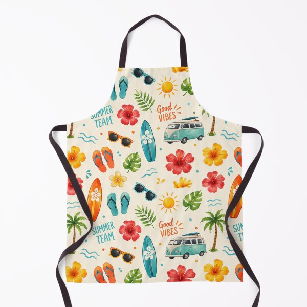 Item preview, Retro Summer Surf Camper Van Seamless Pattern designed and sold by FMSeamlessArt.