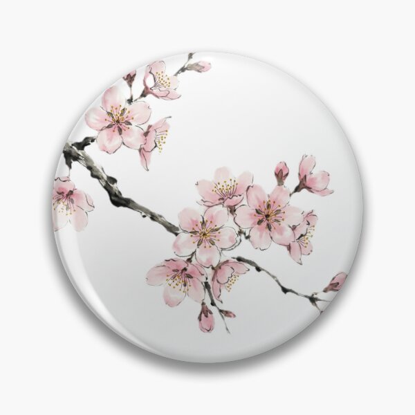 Item preview, Chinese Ink Cherry Blossom — Minimalist Watercolor Art Print designed and sold by Enchanting East.