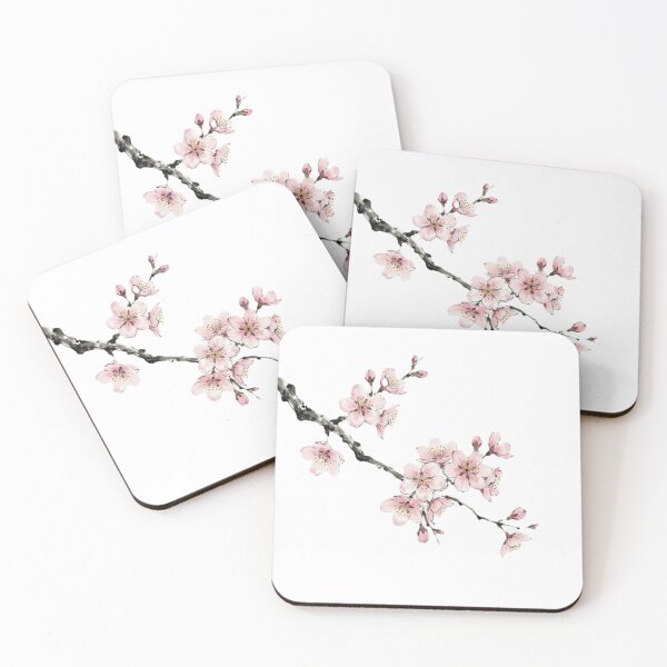 Item preview, Chinese Ink Cherry Blossom — Minimalist Watercolor Art Print designed and sold by Enchanting East.