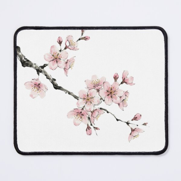 Item preview, Chinese Ink Cherry Blossom — Minimalist Watercolor Art Print designed and sold by Enchanting East.