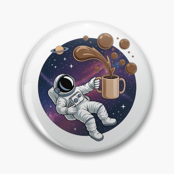 Item preview, Astronaut Floating with Coffee Cup Space Sticker designed and sold by Barkashow.