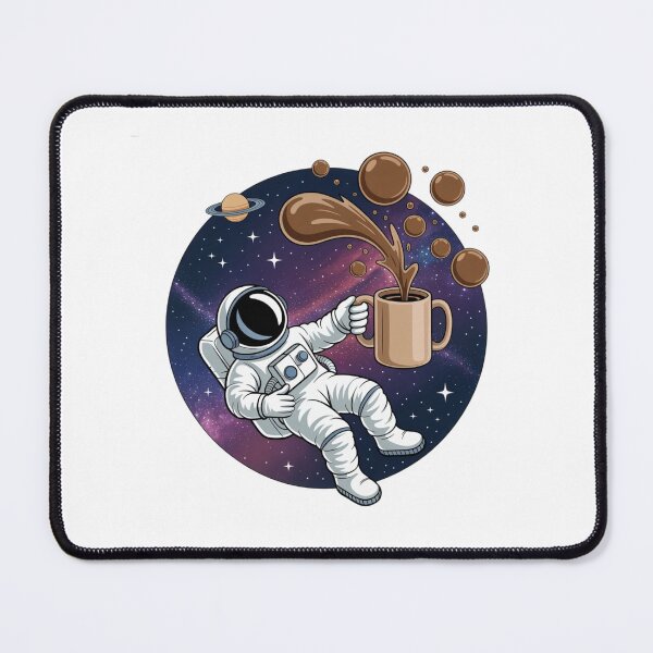 Item preview, Astronaut Floating with Coffee Cup Space Sticker designed and sold by Barkashow.