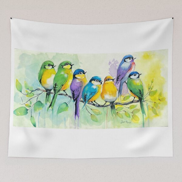 Item preview, Vibrant Plumage Birds designed and sold by BrushAddict Studio.
