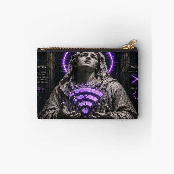 Item preview, Saint of Lost Wi-Fi Stoic Statue Neon Gothic Funny Internet Humor designed and sold by NicheThreadCo.