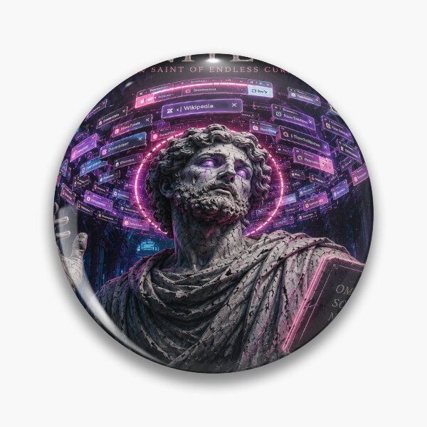 Item preview, Saint of Infinite Tabs Stoic Statue Browser Neon Funny Internet designed and sold by NicheThreadCo.