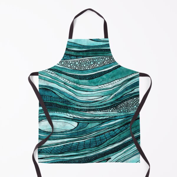Item preview, Graphic abstract water art, aqua blue waves illustrated designed and sold by NadiaChevrel.
