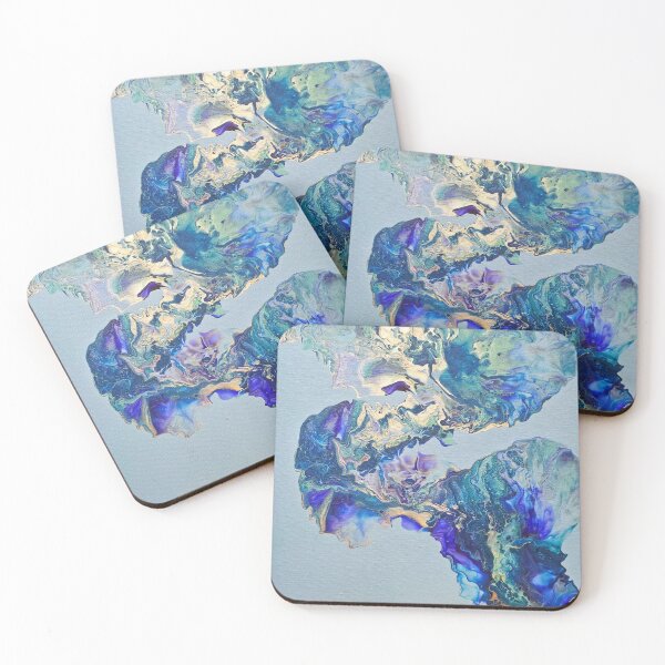 Item preview, Blue and silver abstract painting  designed and sold by DardinieDesigns.