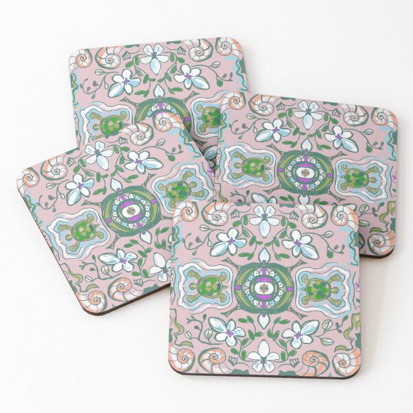 Item preview, Pattern: turtles and orchids  designed and sold by Frida Andreasson.