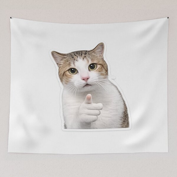 Item preview, Funny Cat Pointing At You Meme Sticker – Viral Cat Reaction designed and sold by wamdahcreative.