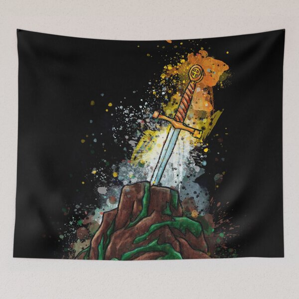 Item preview, Excalibur sword in the stone, arthurian celtic legend designed and sold by NadiaChevrel.